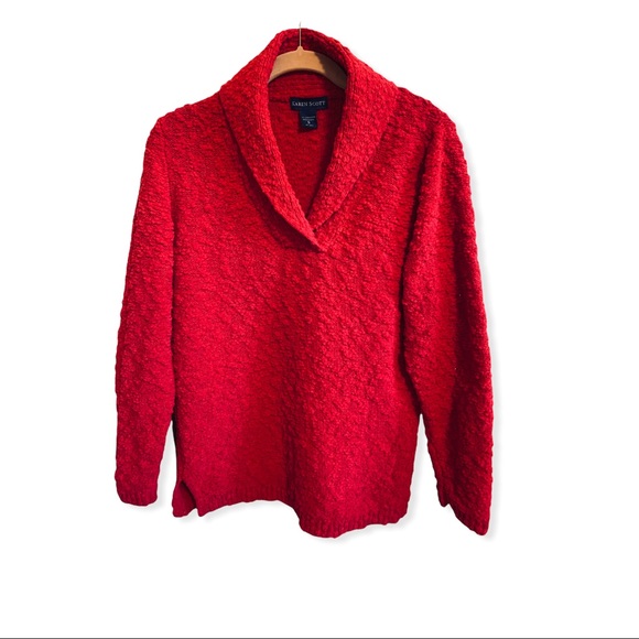 Karen Scott Red Pullover Sweater w/Shawl Collar - Picture 7 of 7